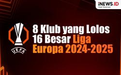 Infografis 8 Klub yang Lolos 16 Besar Liga Europa 2024-2025
