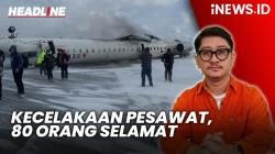 Headline vozpublica.ID: Ajaib! Pesawat Bawa 80 Orang Terbalik dan Terbakar di Bandara Kanada, Korban Tewas Nihil