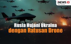 Infografis Rusia Hujani Ukraina dengan Ratusan Drone