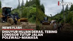 Ratusan Kendaraan Terjebak Longsor di Jalan Poros Polewali-Mamasa