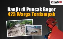Infografis Banjir di Puncak Bogor, 423 Warga Terdampak 