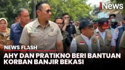 AHY dan Pratikno Tinjau Dampak Banjir di Bekasi Timur 