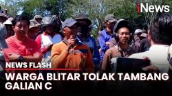 Warga Blitar Demo Tolak Tambang Galian C di Lereng Gunung Kelud