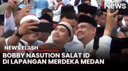 Bobby Nasution Bersama Wali Kota Rico Waas Salat Id di Lapangan Merdeka Medan