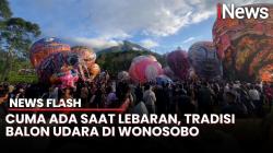 Indahnya Pemandangan Gunung Sumbing dan Sindoro Dihiasi Puluhan Balon Udara