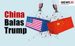 Infografis Balas Trump, China Kenakan Tarif Masuk Produk AS 34% 