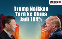 Infografis Trump Naikkan Tarif untuk China Jadi 104%