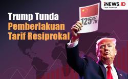 Infografis Trump Tunda Pemberlakuan Tarif Resiprokal 