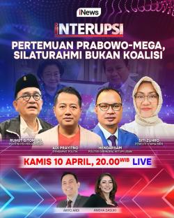Interupsi Malam Ini: Pertemuan Prabowo-Mega, Silaturahmi Bukan Koalisi, Live di iNews!   