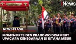 Momen Prabowo Disambut Upacara Kenegaraan di Istana Mesir