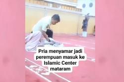 Viral Pria Menyamar Jadi Perempuan dalam Masjid di Mataram, Langsung Di-Smackdown Satpam<