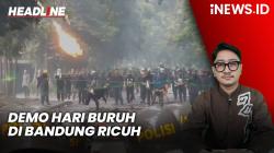 Headline vozpublica.ID: Demo Hari Buruh di Bandung Ricuh, Massa Berpakaian Hitam Lempari Polisi dengan Batu