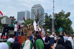 Aksi Bela Palestina di Kedubes AS Ditutup Khataman Alquran, Massa Bubar dengan Tertib