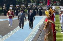 Prabowo Sambut Kunjungan Presiden Senat Kamboja di Istana Merdeka