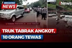 Breaking News! Kecelakaan Maut Truk Tabrak Angkot di Purworejo, 10 Orang Tewas