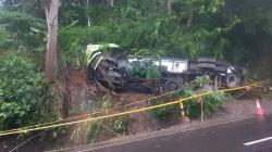 Kecelakaan Kembali Terjadi di Jalur Tengkorak Kalijambe, Truk Rem Blong Tabrak Tebing<