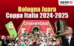 Infografis Bungkam AC Milan, Bologna Juara Coppa Italia 2024-2025