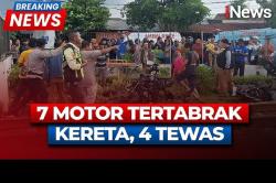 Breaking News! Kecelakaan Kereta Api Tabrak 7 Motor di Magetan, 4 Orang Tewas 3 Luka<