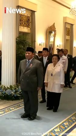 Momen Langka Prabowo-Megawati-Gibran Hadir Bareng di Upacara Hari Lahir Pancasila