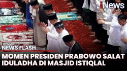 Prabowo Khidmat Salat Iduladha di Masjid Istiqlal, Bersebelahan dengan Seskab Teddy