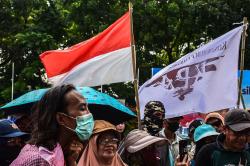 Aksi Warga Sumsel Tolak Pengambilan Wilayah Kelola Masyarakat
