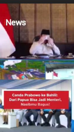 Canda Prabowo ke Bahlil Dari Papua Bisa Jadi Menteri Nasibmu Bagus