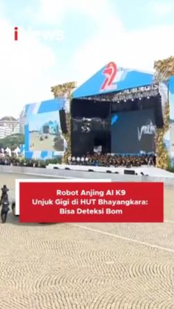 Robot Anjing AI K9 Unjuk Gigi di HUT Bhayangkara: Bisa Deteksi Bom