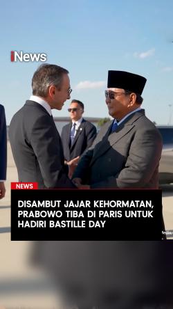 Disambut Jajar Kehormatan Prabowo Tiba di Paris untuk Hadiri Bastille Day