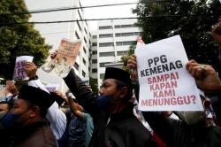 Aksi Unjuk Rasa Guru Pendidikan Agama Islam, Ini Tuntutannya
