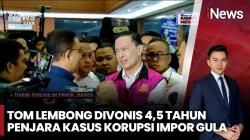 Tom Lembong Divonis 4,5 Tahun Penjara dan Denda Rp750 Juta