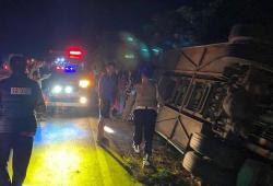 Bus Jemaah Umrah asal Jambi Kecelakaan di Musi Banyuasin, 4 Tewas 10 Luka