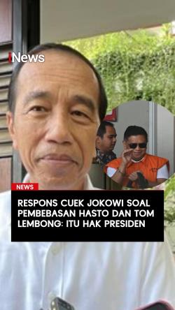 Respons Cuek Jokowi soal Pembebasan Hasto dan Tom : Itu Hak Presiden