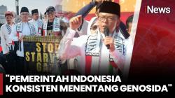 Menlu Sugiono Ikut Aksi Bela Palestina di Monas, Serukan Tolak Genosida!