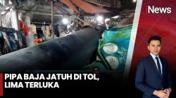 Tragis! Pipa Baja Jatuh dari Atas Tol, Kios Rata dengan Tanah