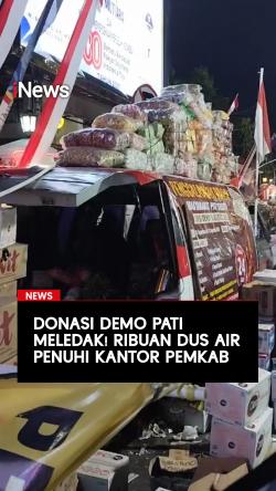Donasi Demo Pati Meledak! Ribuan Dus Air Penuhi Kantor Pemkab