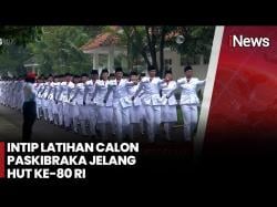 Momen 76 Calon Paskibraka Latihan jelang Upacara HUT ke-80 RI