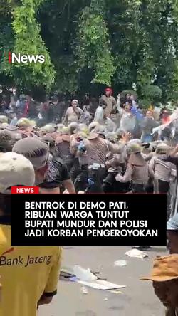 Bentrok di Demo Pati Ribuan Warga Tuntut Bupati Mundur