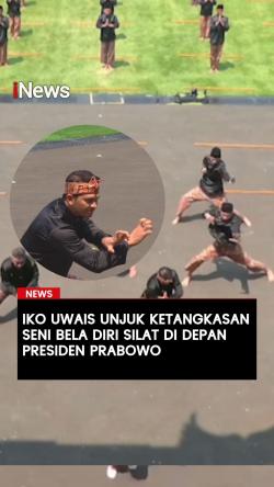 Iko Uwais Unjuk Ketangkasan Seni Bela Diri Silat di Depan Presiden Prabowo
