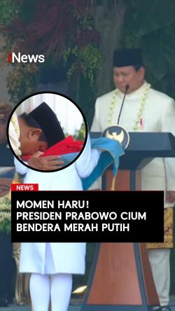 Momen Haru Presiden Prabowo Cium Bendera Merah Putih