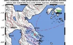 Pusat Gempa Terkini 2 Menit yang Lalu M 4,3 Guncang Morowali Sulteng<