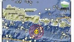Pusat Gempa Terkini 2 Menit yang Lalu M 3,8 Guncang Jembrana Bali<