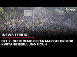 Suasana Mencekam! Demo Ojol Kepung Mako Brimob Jakarta Pusat, Aparat Bubarkan Massa