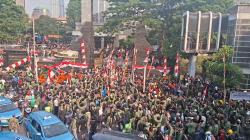 Aksi Solidaritas Driver Ojol Tewas Dilindas Rantis Memanas, Kantor Kapolri Listyo Sigit Dijaga Ketat