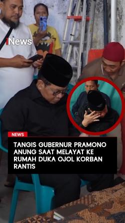 Tangis Gubernur Pramono Anung saat Melayat ke Rumah Duka Ojol Korban Rantis