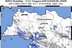 Gempa Terkini Magnitudo 3,1 Guncang Sukabumi Jabar<