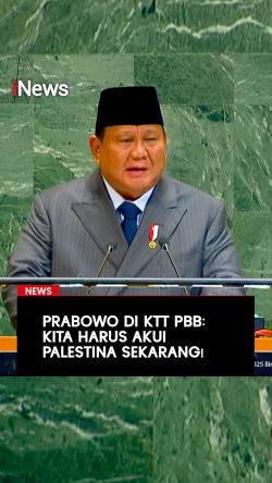 Prabowo di KTT PBB: Kita Harus Akui Palestina Sekarang!