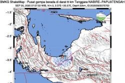 Gempa Terkini Magnitudo 4,0 Guncang Nabire Papua Tengah, Getaran Dirasakan Warga