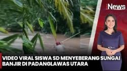 Viral Sejumlah Bocah SD Bertaruh Nyawa Seberangi Sungai Deras di Padang Lawas Utara