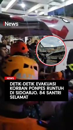 Detik-Detik Evakuasi Korban Ponpes Runtuh di Sidoarjo, 84 Santri Selamat