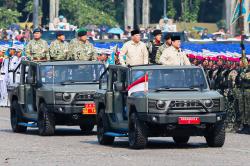 Presiden Prabowo Subianto Pimpin Upacara Peringatan HUT ke-80 TNI